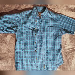 Woolrich Plaid Flannel Shirt Mens L Blue